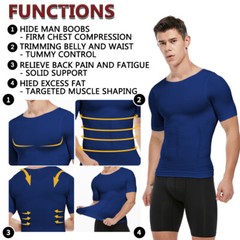 Men Slimming Body Shaper Tank Tops Compression Vest Posture Corrector Plus Size