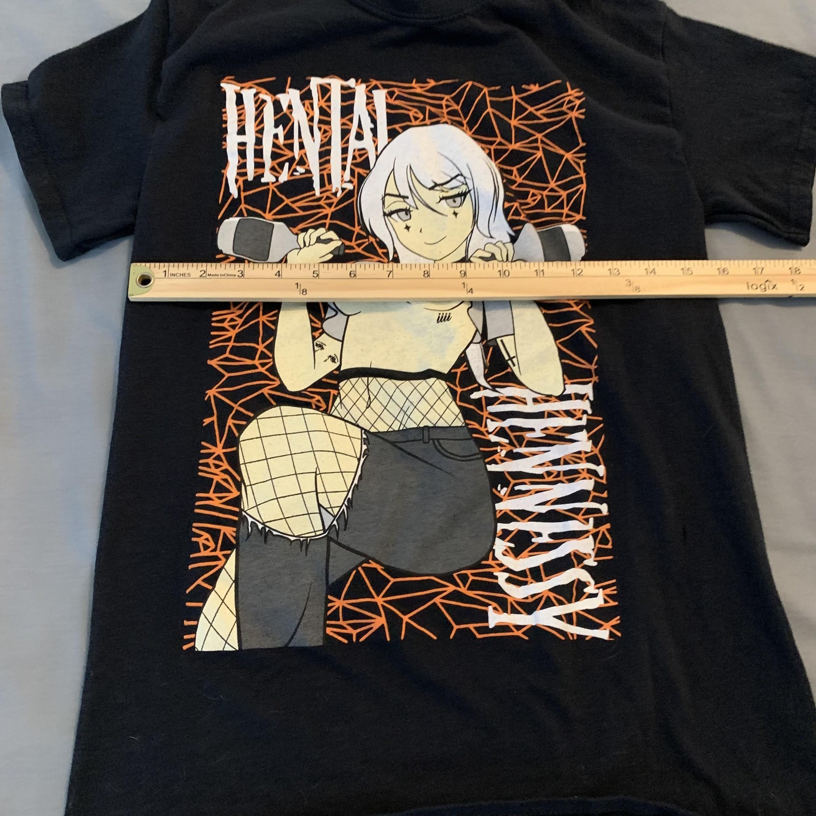 Hentai Anime Shirt Mens Small Black Waifu Graphic Tee 2021 Streetwear Manga gallery