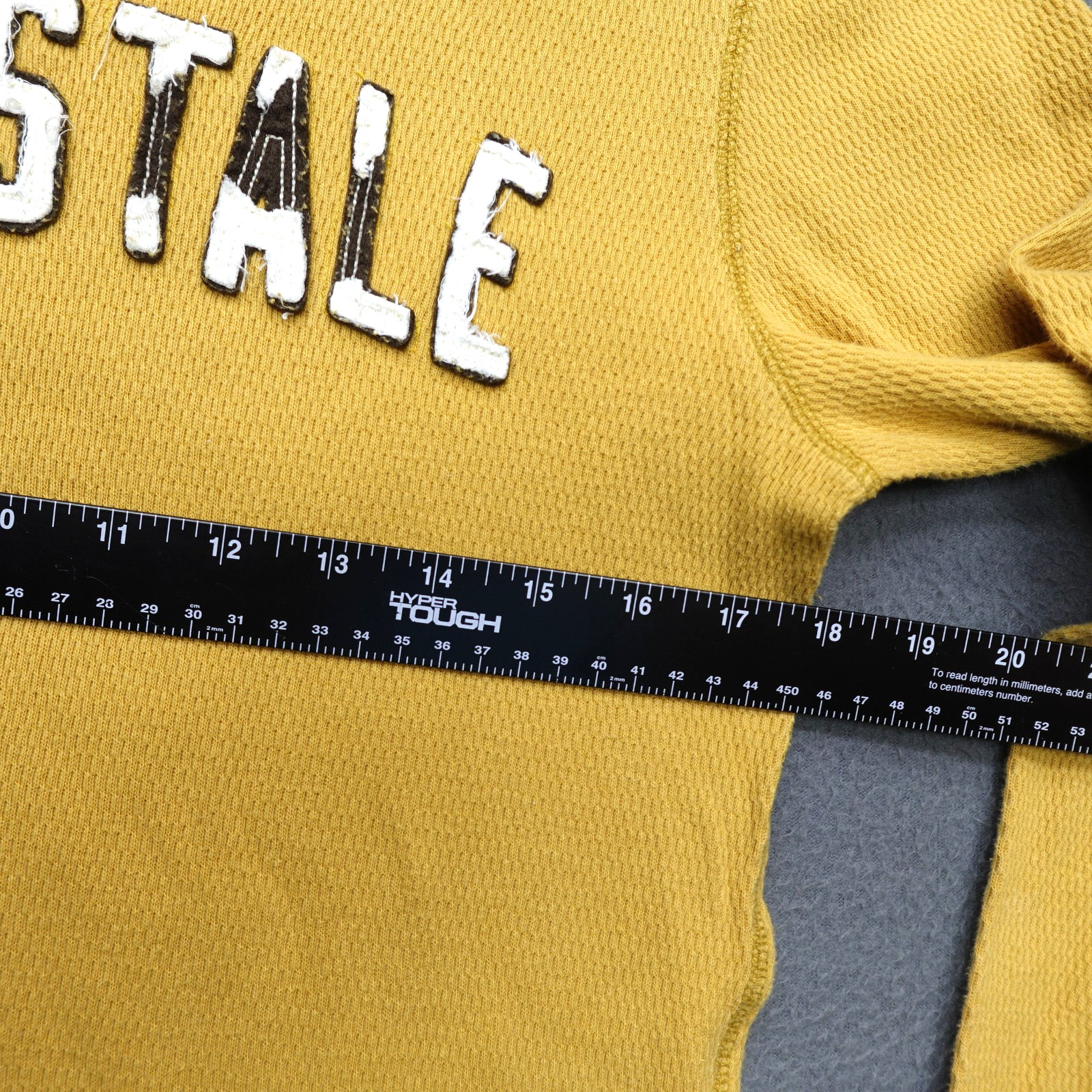 Vintage Aeropostale Thermal Waffle Knit Shirt Men's Size M Yellow Embroidered gallery