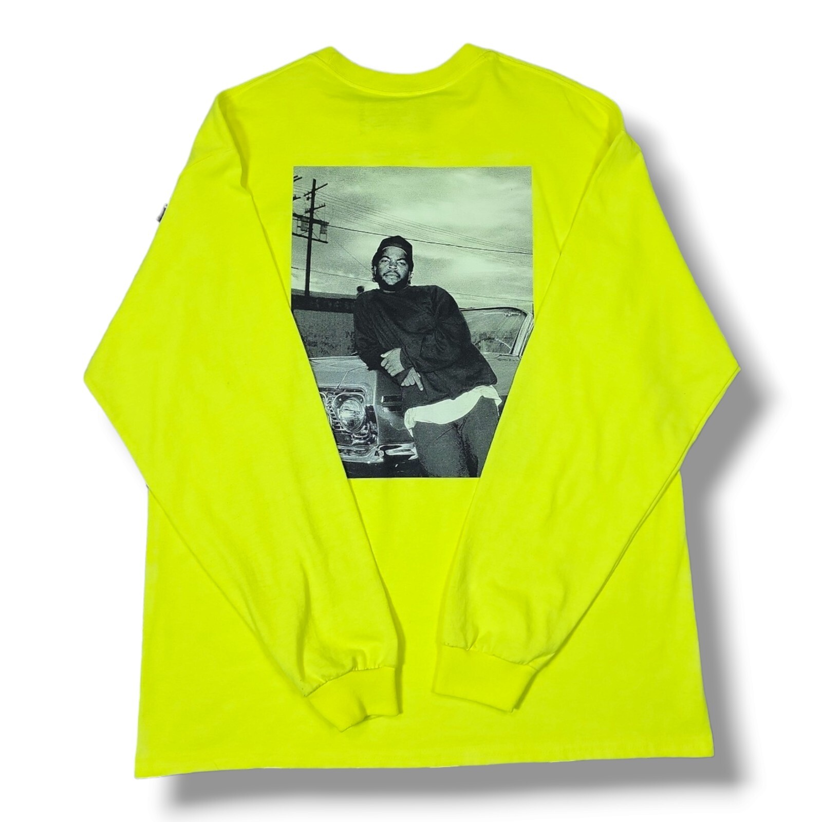 Boyz N The Hood Neon Yellow Long Sleeve Crew Neck T-Shirt Men's Size XL gallery