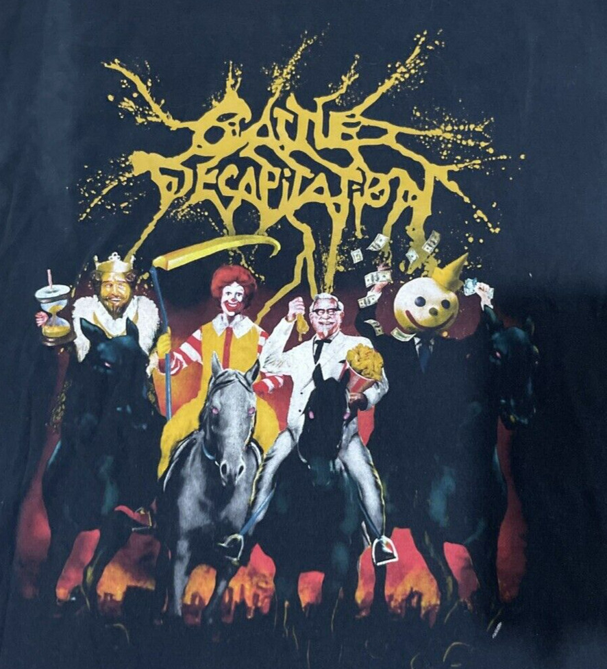 Cattle Decapitation Fast Food Villains Black Shirt Unisex S-5XL Tee SE1530 gallery