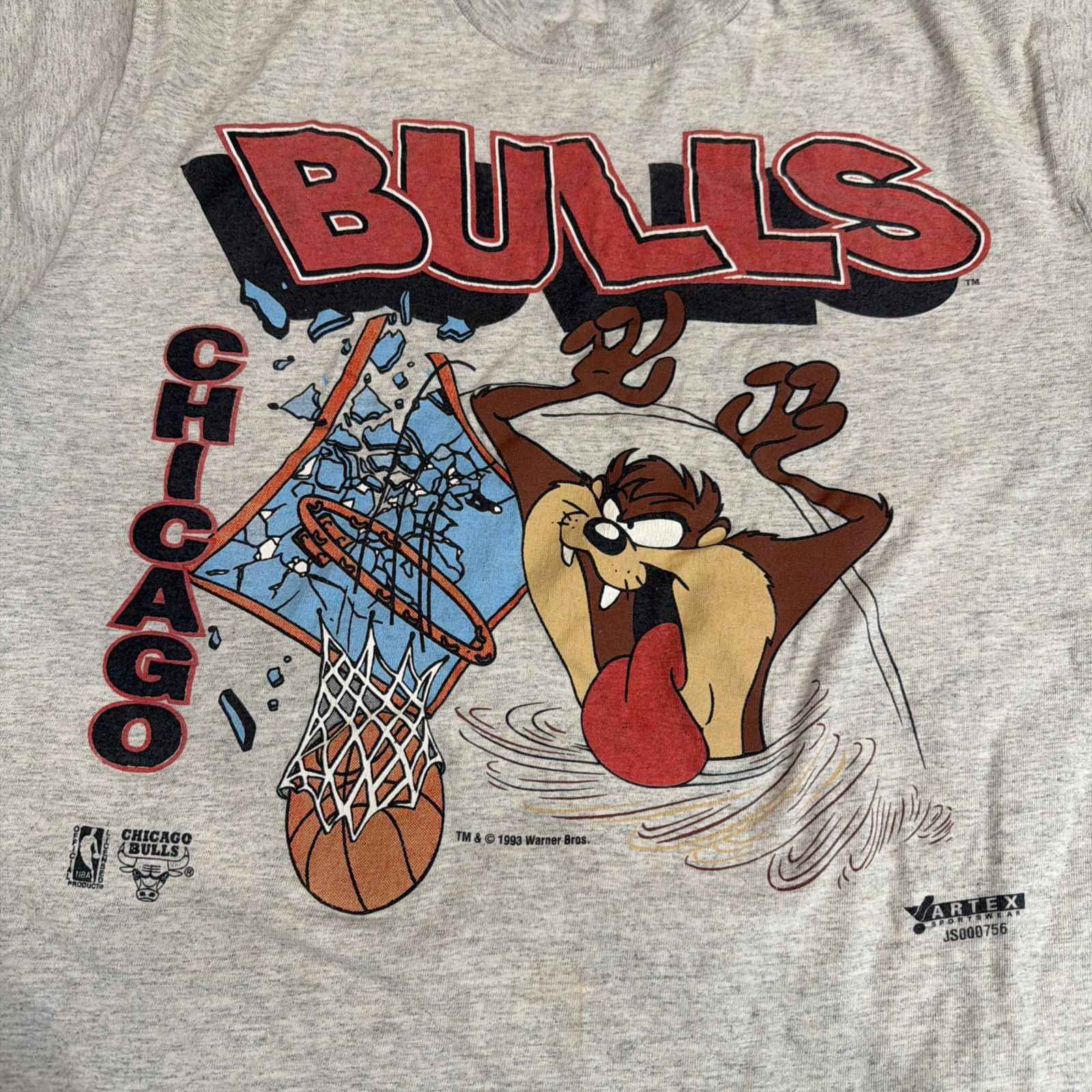 1993 Artex Sportswear Chicago Bulls Tasmanian Devil Shirt Size L T-shirt gallery