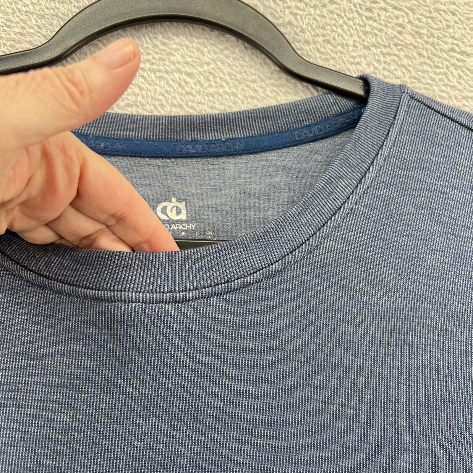 David Archy Shirt Men’s Medium Blue Crew Neck Thermal Long Sleeve gallery