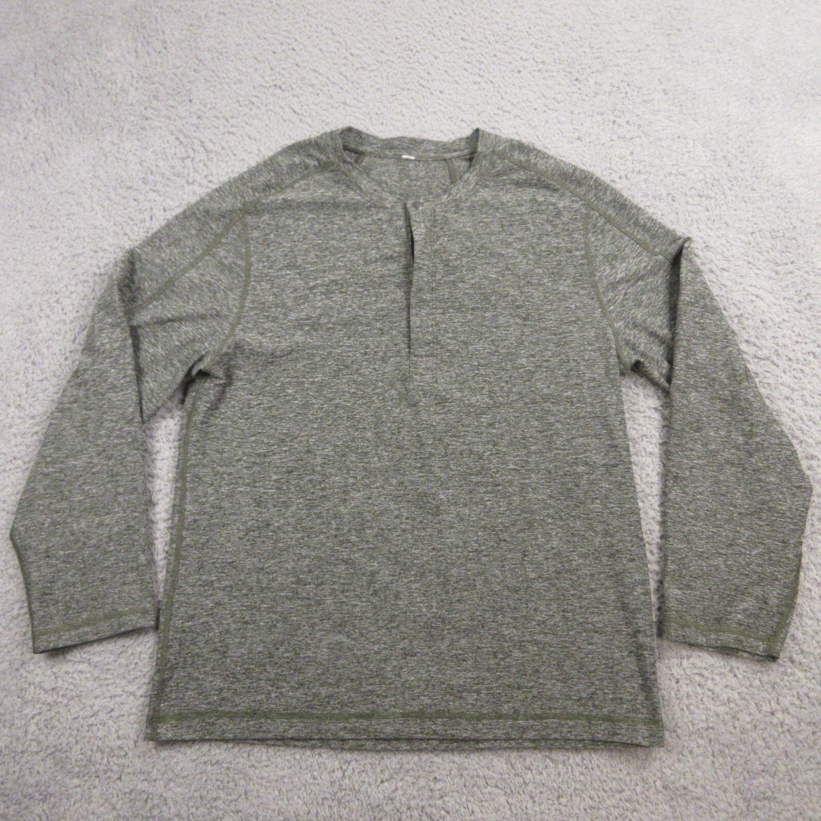 Lululemon Mens Henley Shirt size S-M Long Sleeve Stretch Performance Warm Thick