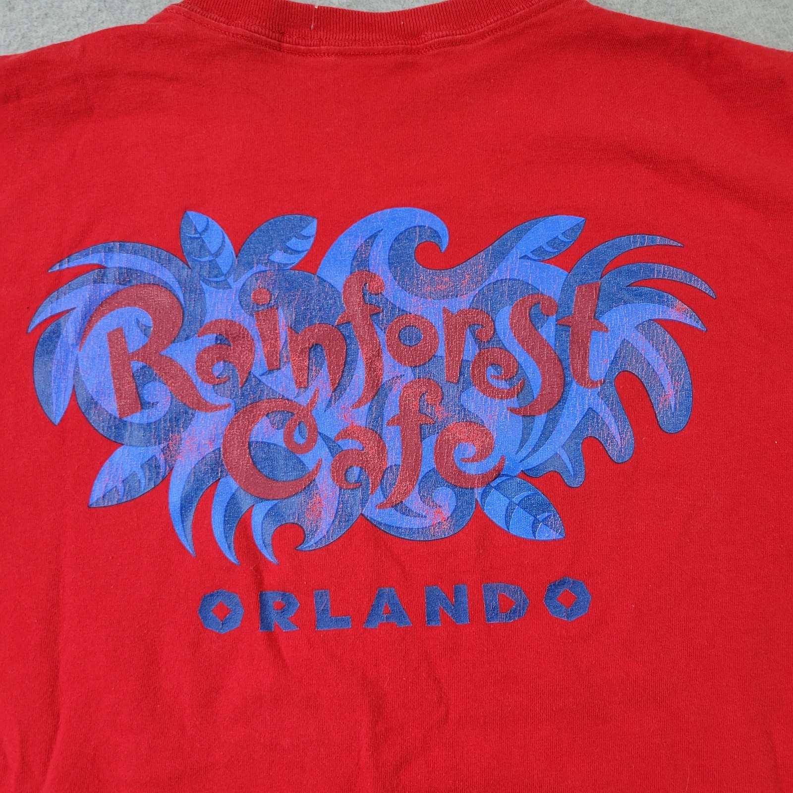 Rainforest Cafe Orlando Shirt Mens Large VTG 90s Red Graphic Print USA Florida gallery