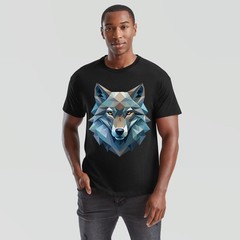 Wolf Geometric Wolves Animals Mens T-Shirt Polygonal Design