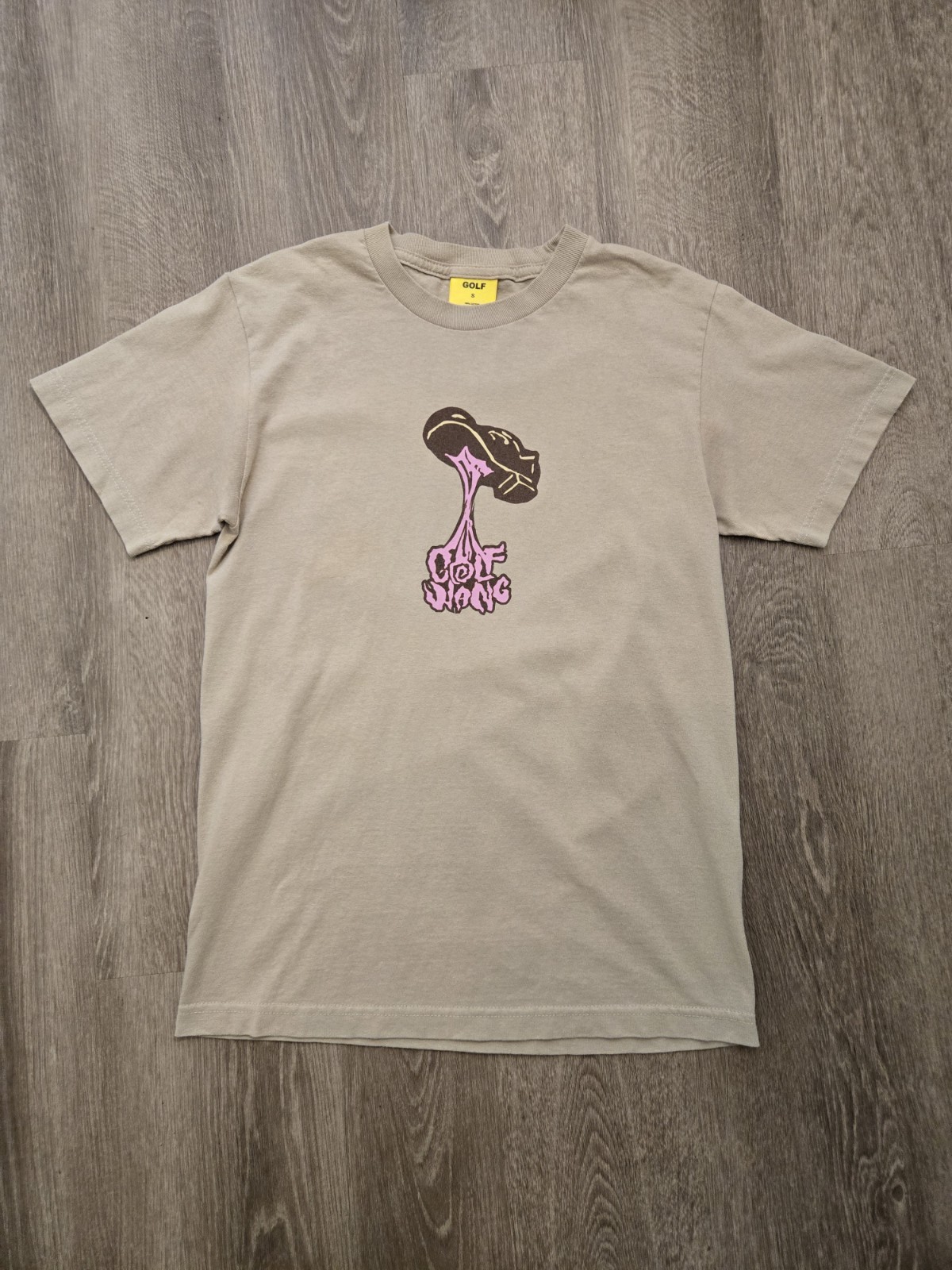 Golf Wang Gum Bottom of Shoe T-shirt Mens S Tyler The Creator Tan Crewneck gallery