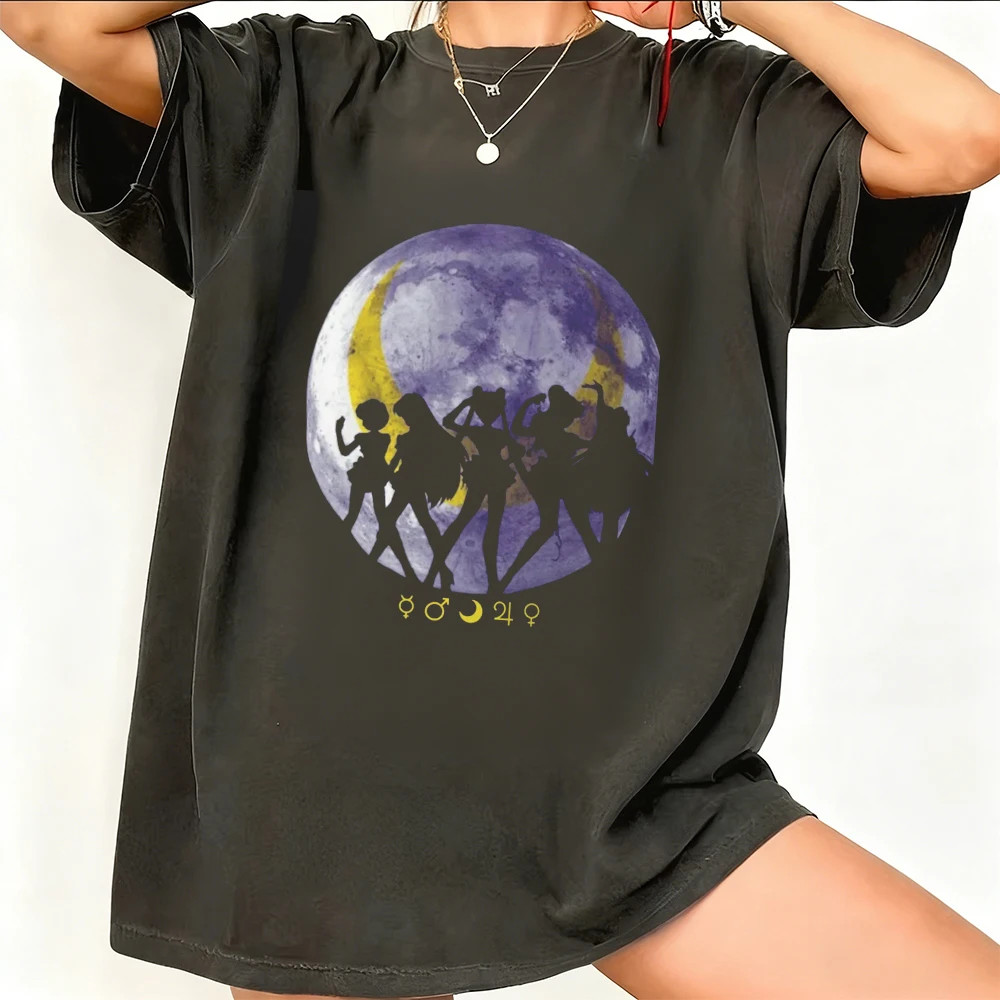 Sailor Moon Retro 90S Anime Graphic T Shirt Summer Cotton Men Women Tee Streetwe gallery