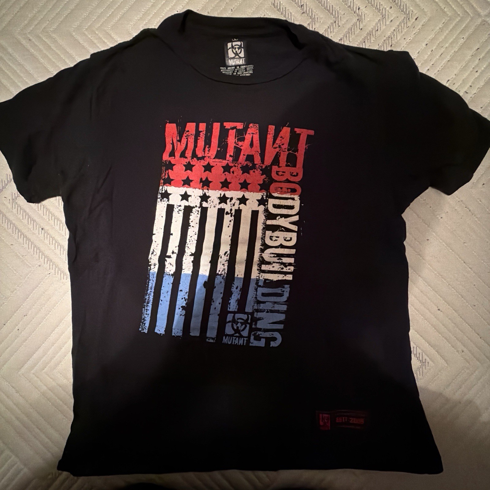 Mutant Bodybuilding Graphic Print T-Shirt Black Men’s Large Short Sleeve