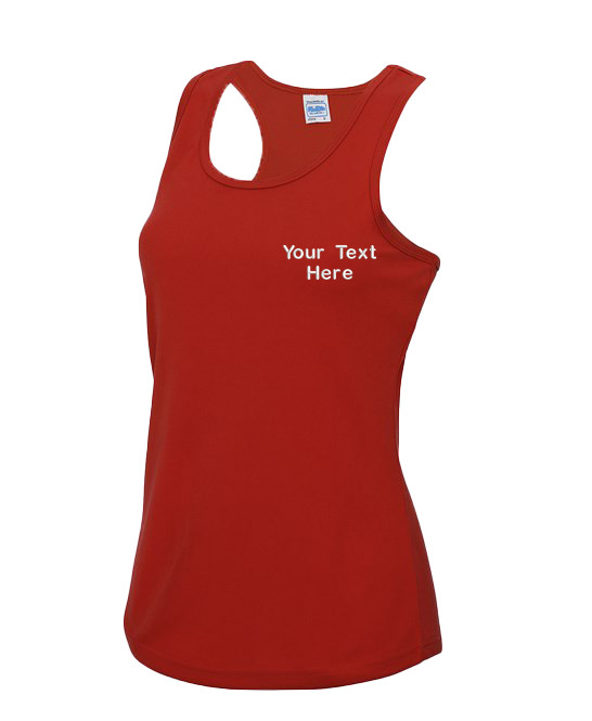 Custom Embroidered Personalised Your Text AWDis Just Cool Women's Cool Vest Gym gallery