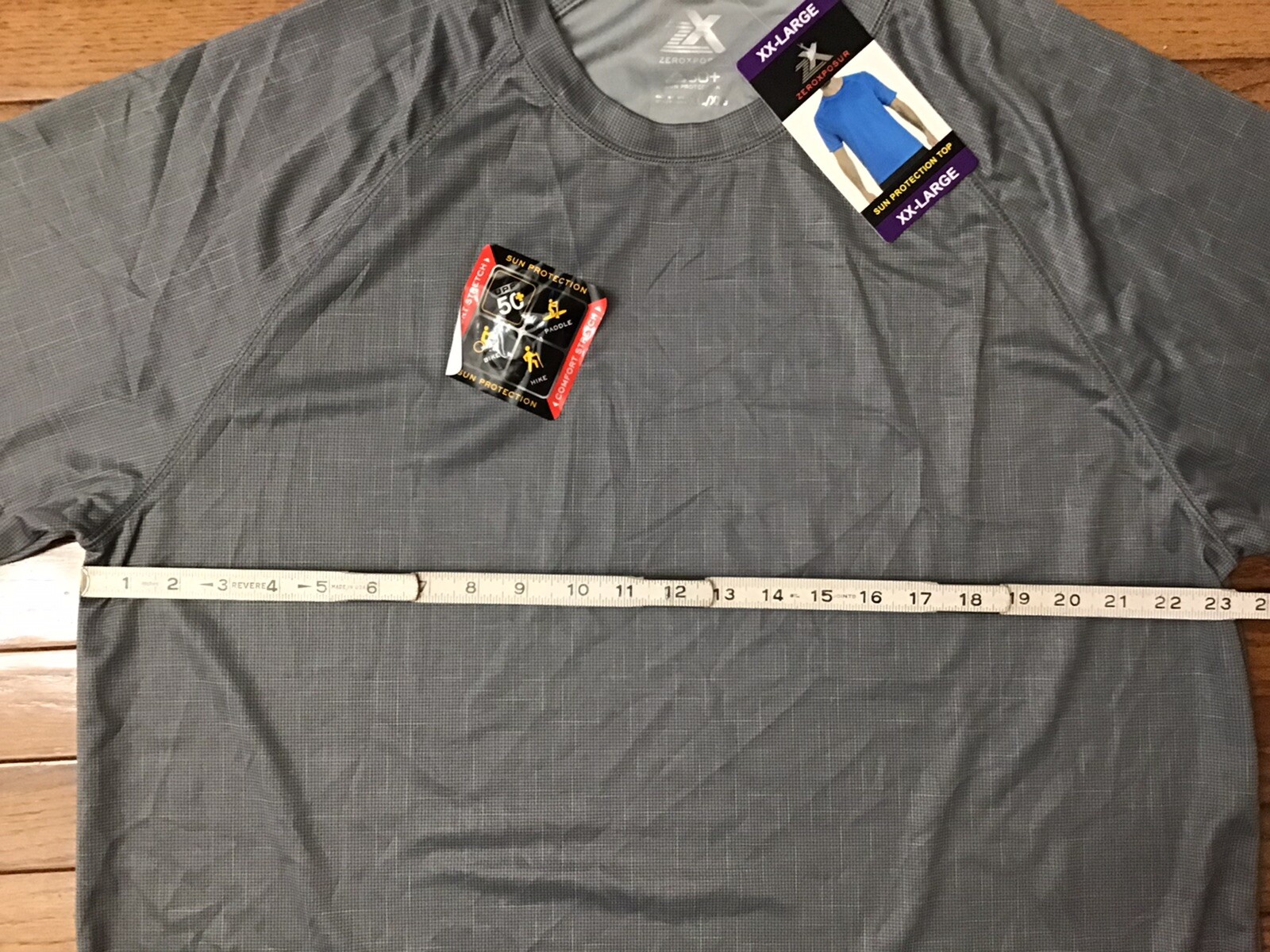 NWT Men's Zeroxposur Sun Protection UPF Top Gray XXL Comfort Stretch Polyester gallery