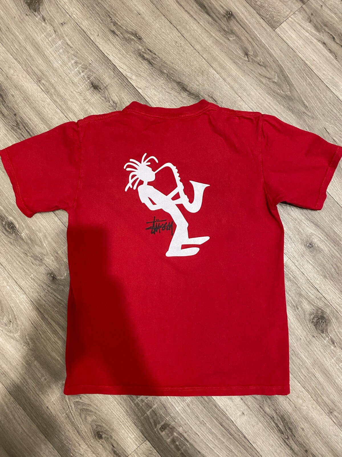 Stüssy Vintage Y2K Jazz Check T-Shirt Big Logo Size L gallery