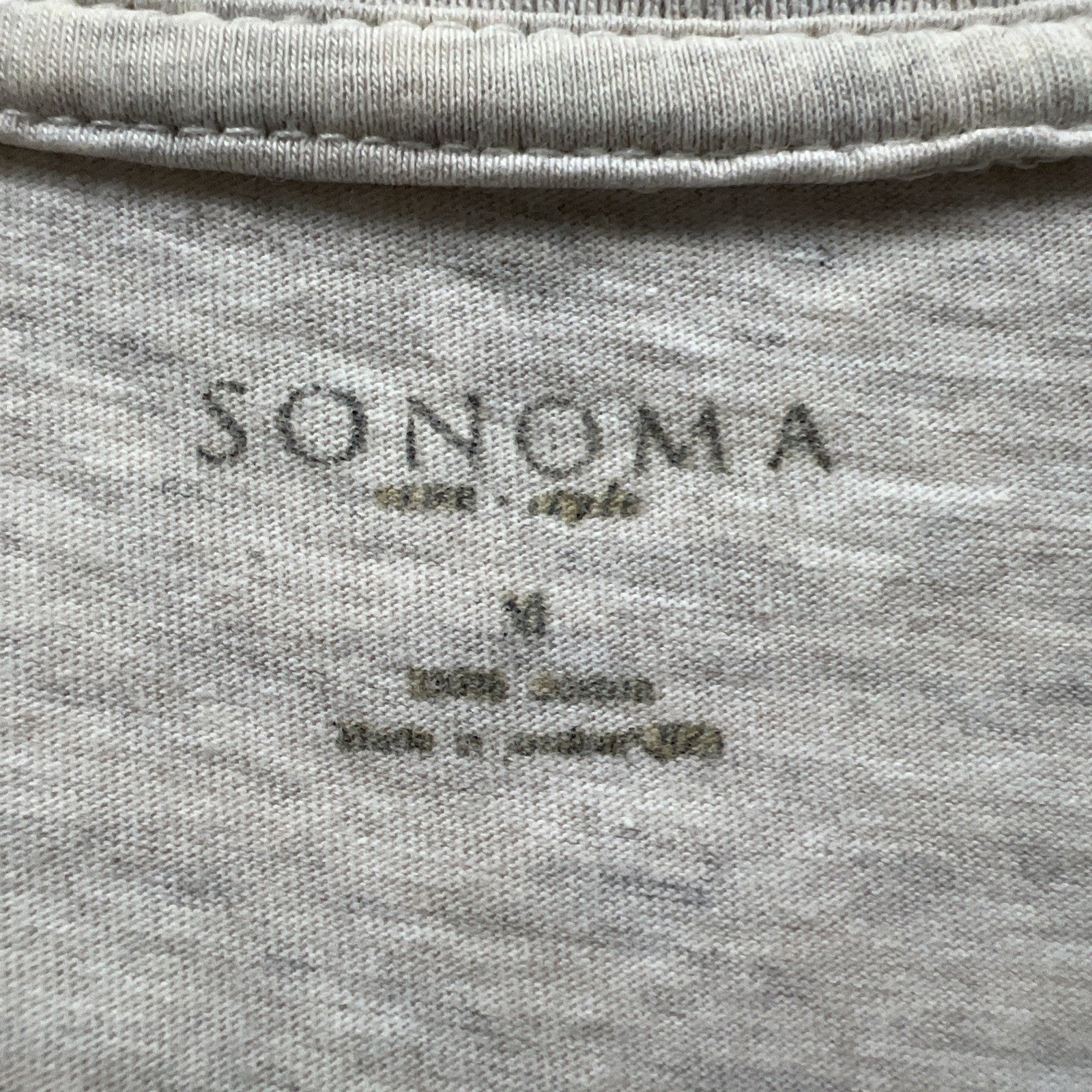 Sonoma Short Sleeve Crew Neck Cotton Tee Oatmeal Beige T Shirt Mens Size M - EUC gallery