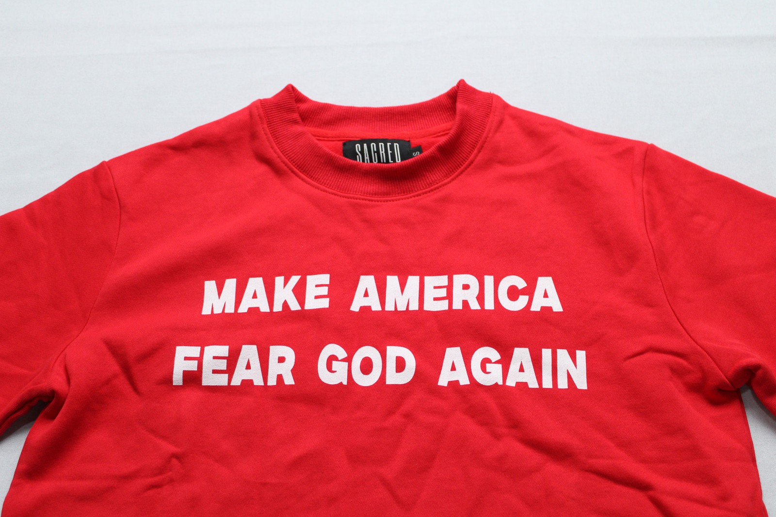 Sacred Clothing Unisex Adult's Make America Fear God Again Tee WR4 Red Small gallery