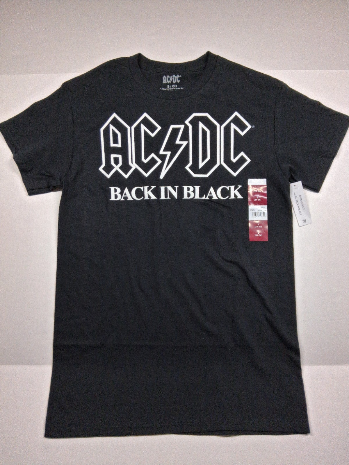 AC/DC Back In Black Ablum Men's size Small (34-36) T-Shirt Short Sleeve NEW gallery