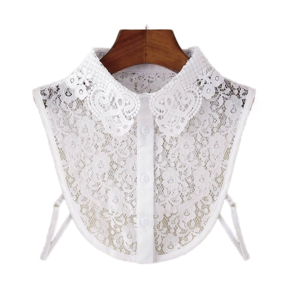 BEoneBEwin Fake Collar Detachable Dickey Collar, White Lace Collars Half Shir... gallery