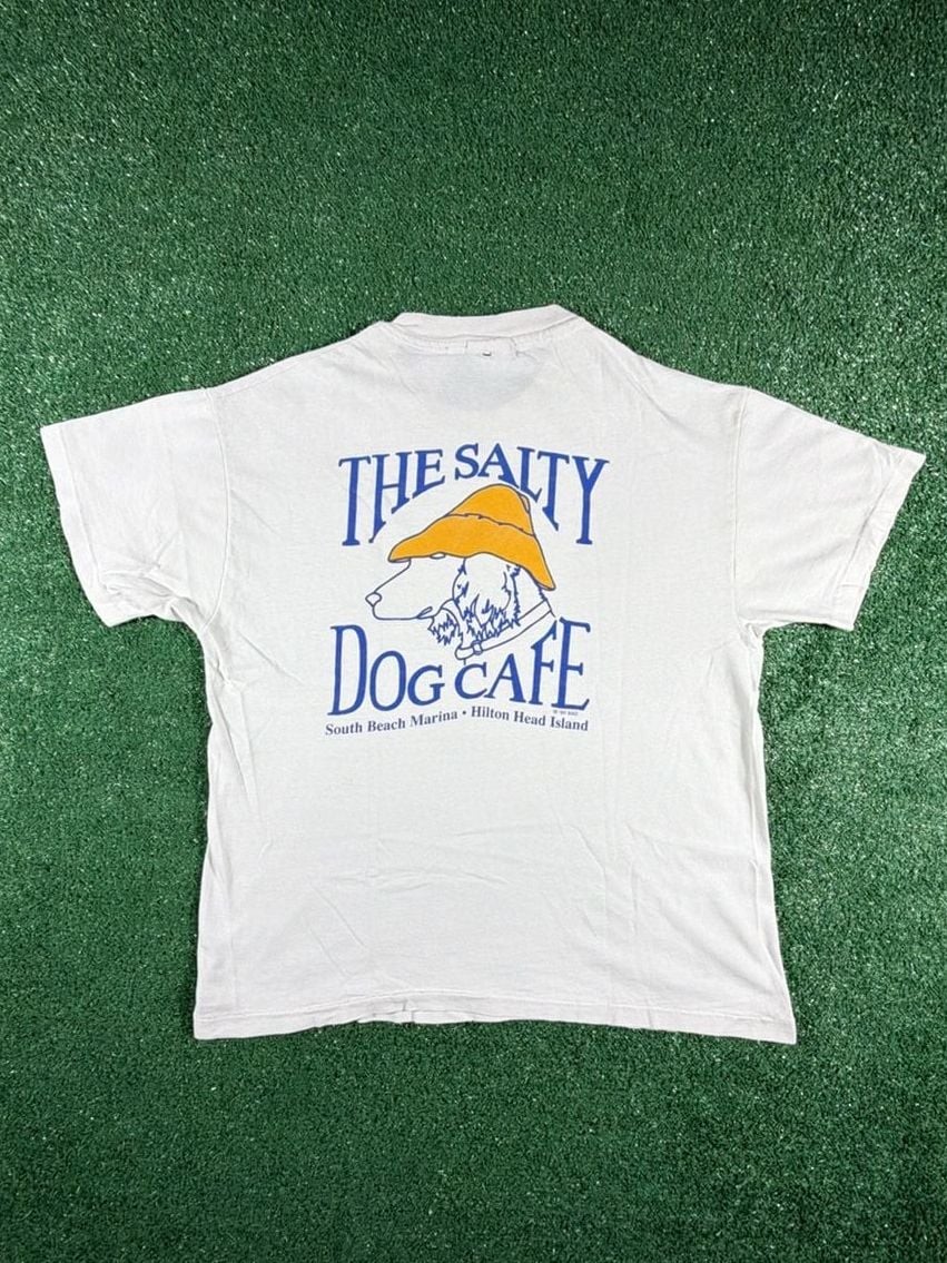 Vintage Salty Dog Cafe T Shirt Mens L Blue South Beach Hilton Head Destination gallery