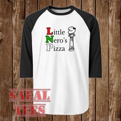 Home Alone Little Nero’s Pizza Men’s Raglan Black Size S – 2XL