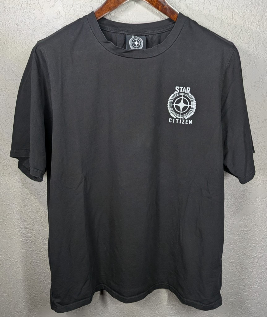 Star Citizen Men’s L T-Shirt Star Citizen Double Sided Graphic Tee Gaming Shirt