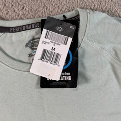 Dickies Cooling Temp IQ Performance T Shirt Mens Medium M Light Blue Pocket New