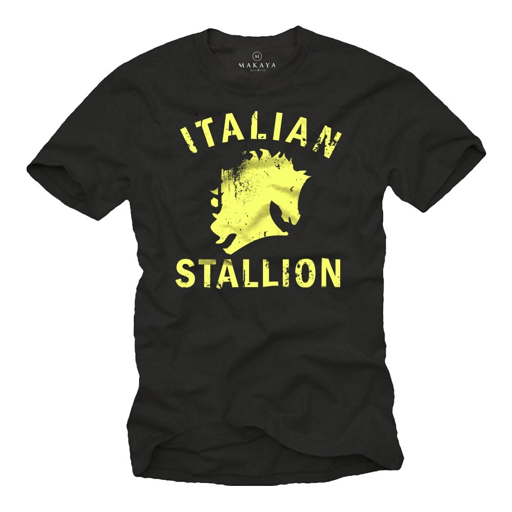 RUDE HORSE MENS T SHIRT WITH ITALIAN STALLION – SHORT SLEEVE ROCKY PORN TEE
