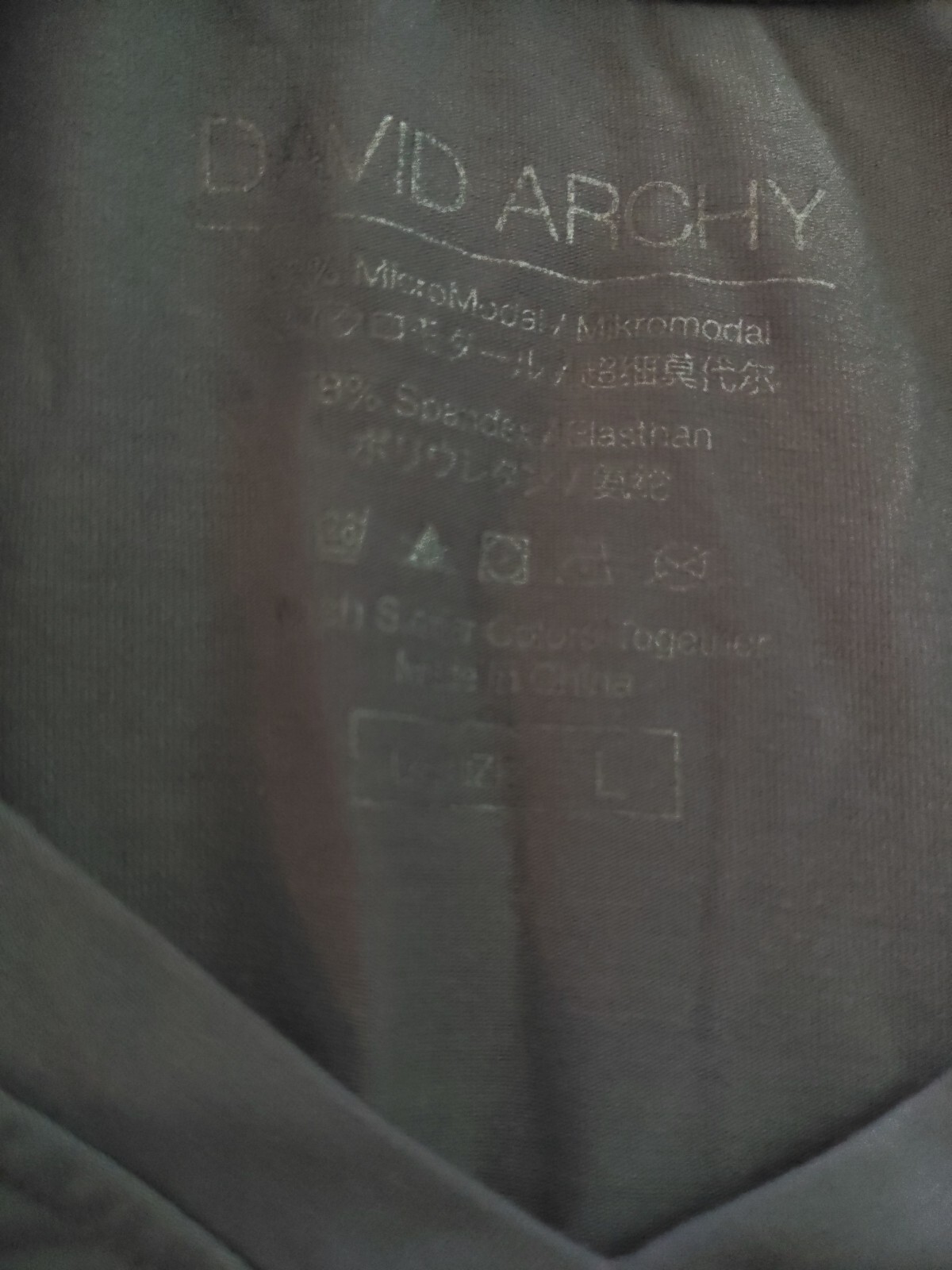 David Archy Men's Large Modal Vneck Sleep Under Shirt Gray B21 gallery