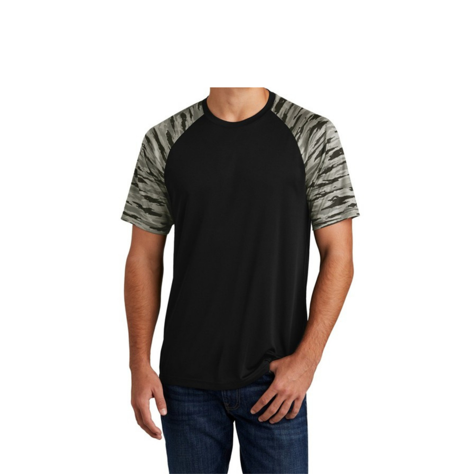 USTRADEENT SPTPL-1014 Mens Short Sleeve Drift Camo Colorblock Stylish T-Shirt gallery