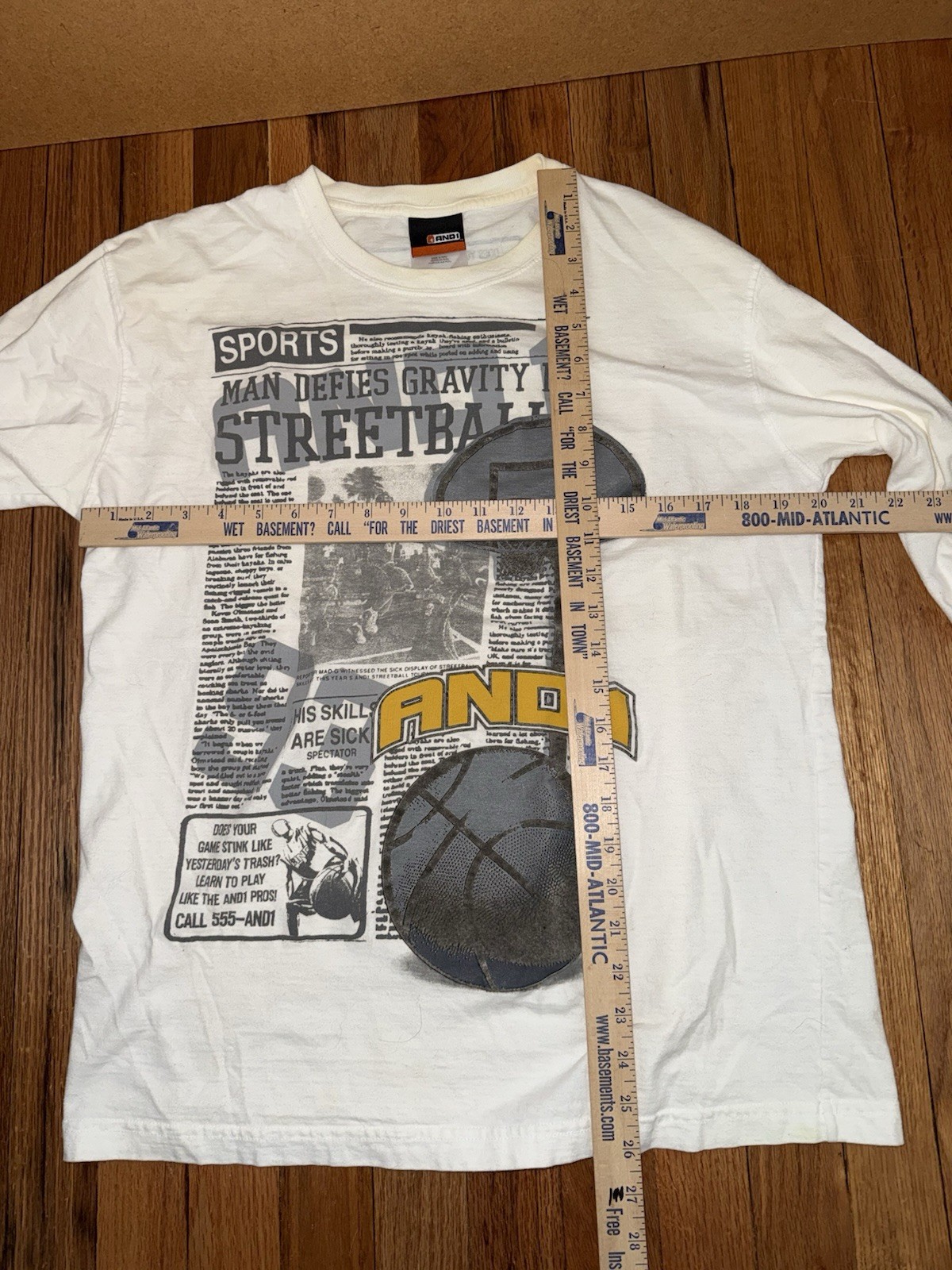 Vintage AND1 White Long Sleeve Trash Talk Basketball T-Shirt M gallery