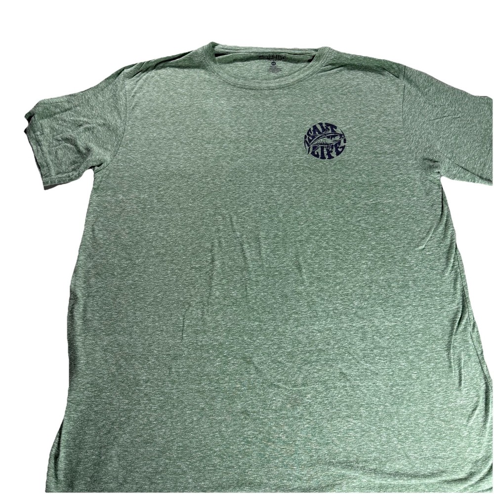 Salt Life Mens “The Ocean is Calling” Size 2XL t-Shirt Green Gray Nubbie