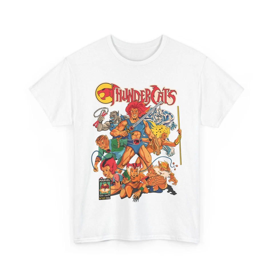 Thundercats Anime Unisex Tee, Vintage Retro Cartoon Shirt White