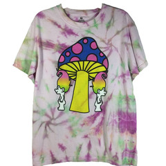 Good Luck Trolls 60 Year Pink Tie Dye Mushroom Graphic T-Shirt Medium