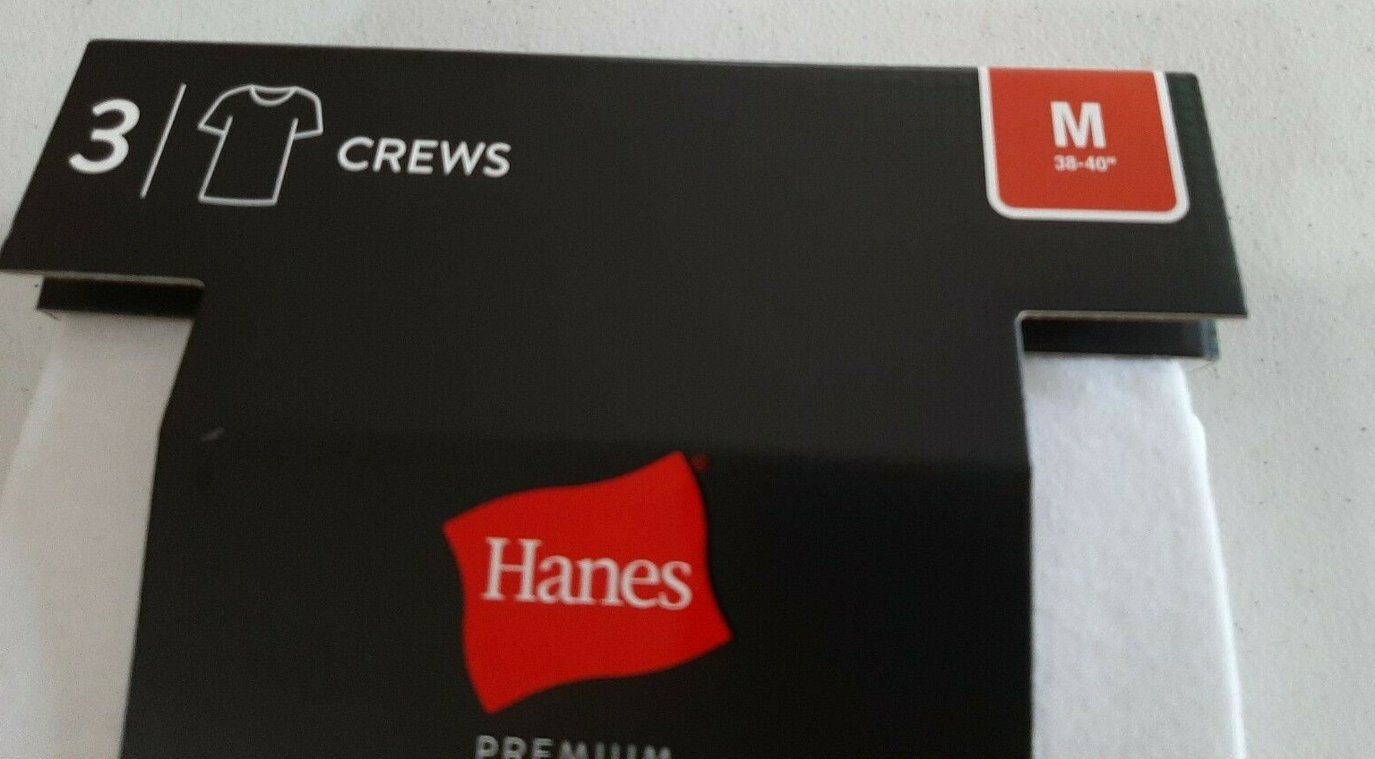 Hanes Premium Men's 3 Pack Comfort Fit Crew T-Shirts Size Medium White X Length gallery