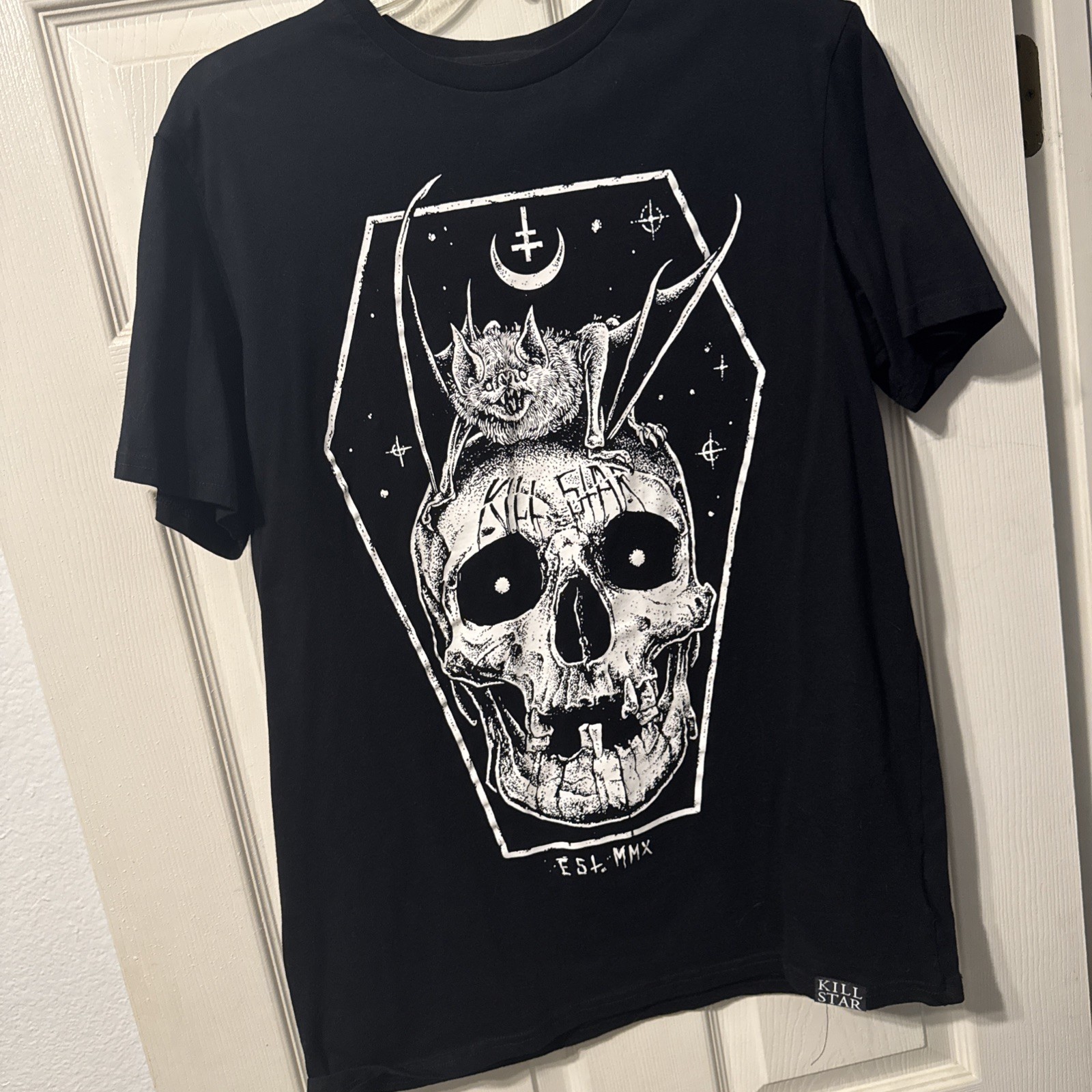 KILLSTAR Fly High Skull Bat RARE Mens XL Black Shirt Goth Metal Occult Wicca NEW