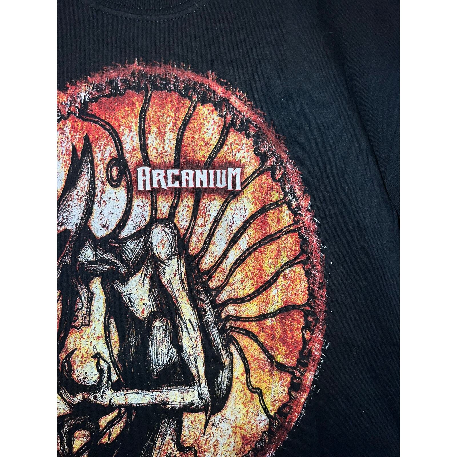 2009 Arcanium Metal Concert Tour Graphic Black Shirt 2000s S Small Y2K gallery