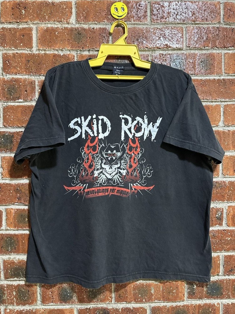 Skid Row Revolutions Per Minute Sun Black T shirt Retro style tee vtg NH16689