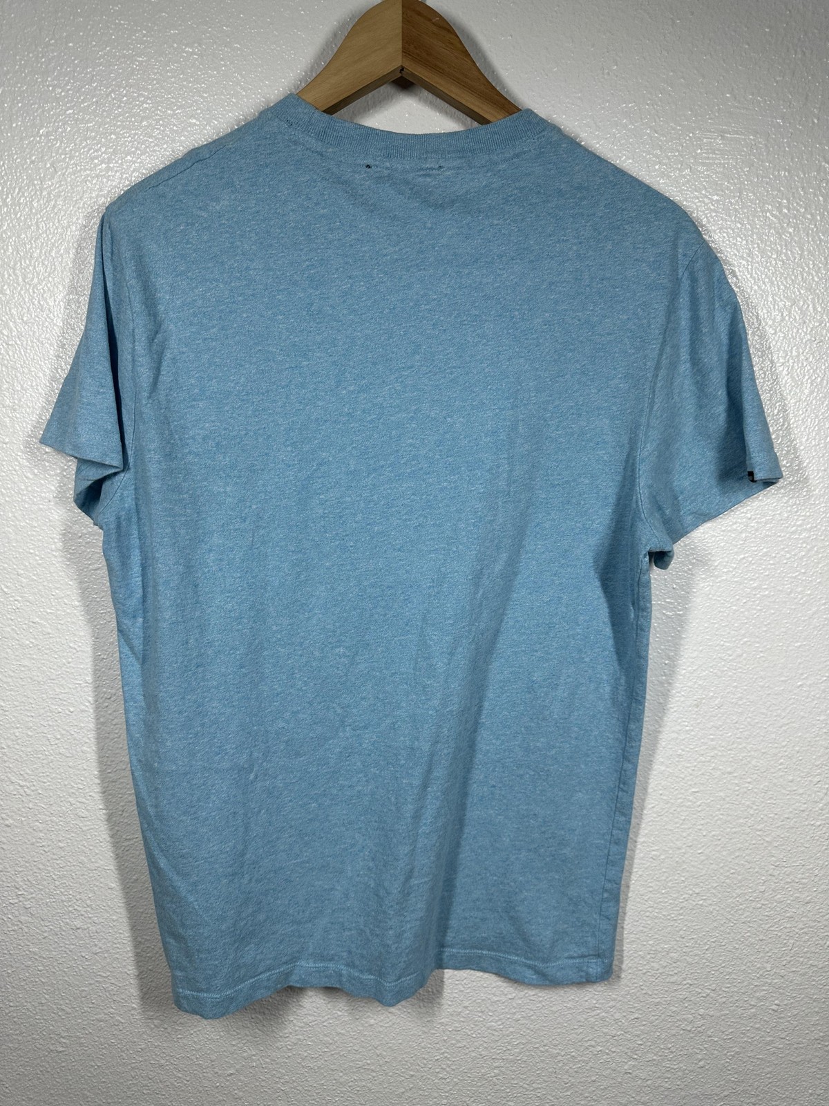 Superdry Studios Shirt Mens Medium Light Blue Heather Organic Cotton Logo Tee gallery
