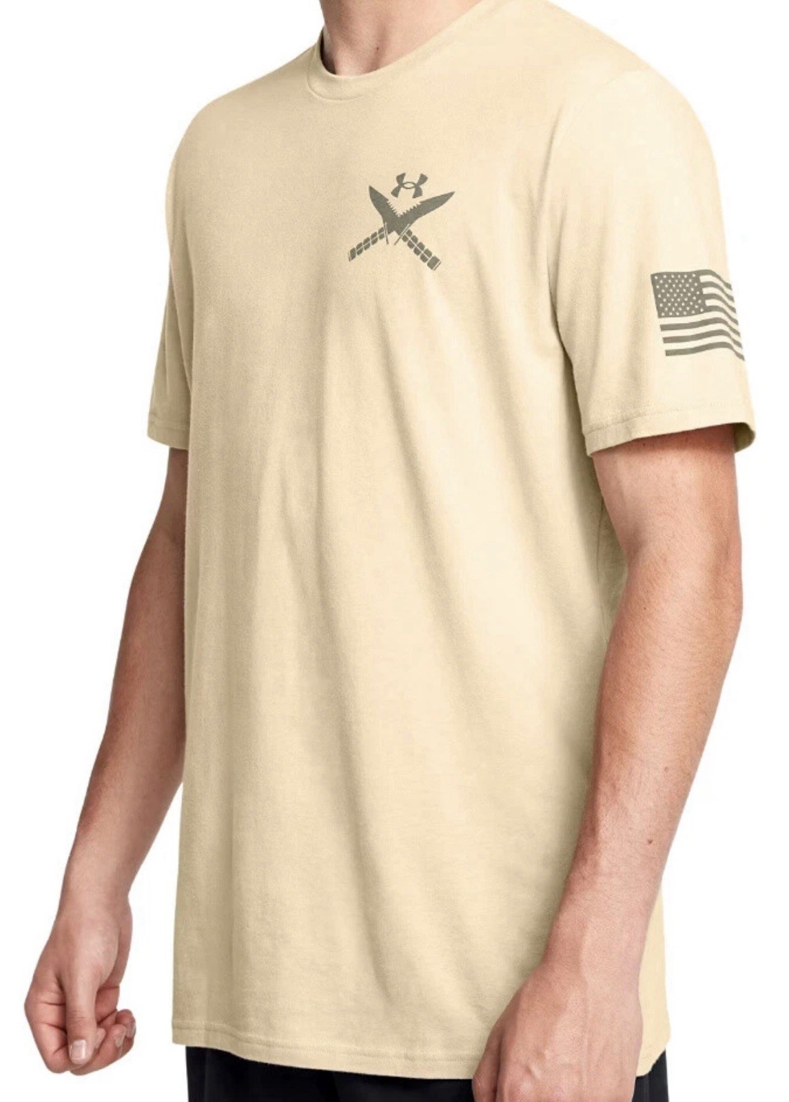 NWT Under Armour UA Men's Freedom TAC Logo Knife Desert Sand T-Shirt XL! ⚡️🇺🇸 gallery