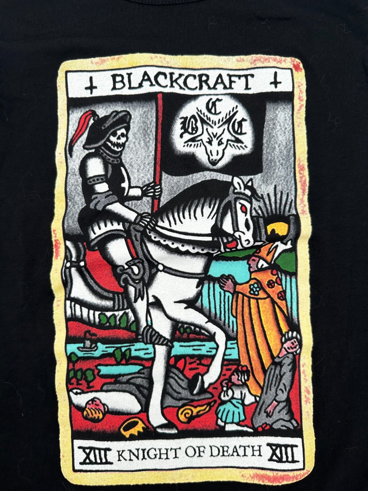 Black Craft Cult Knight of Death Tarot Card Racerback Tank Top Women's Size M gallery
