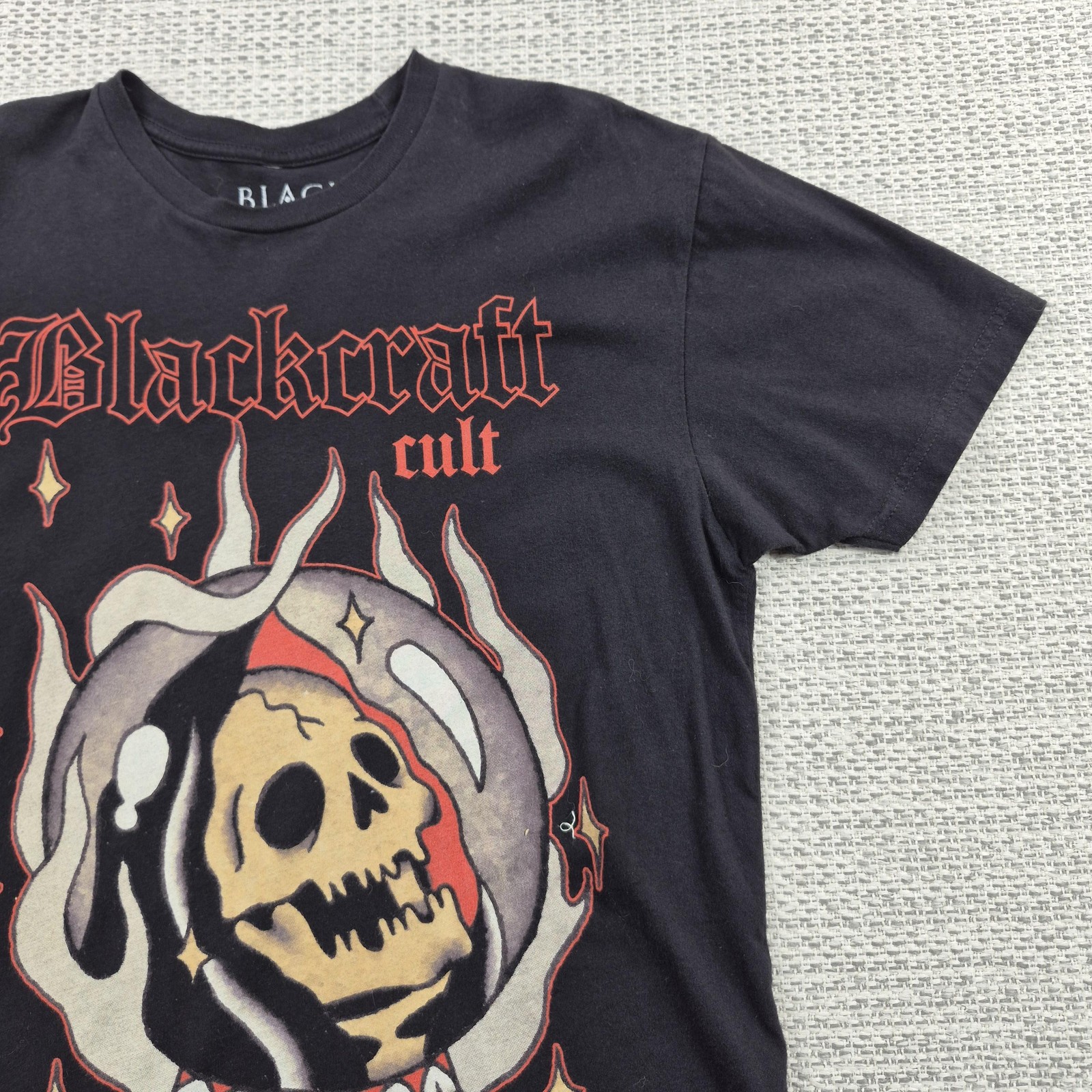 Blackcraft Cult Shirt Mens Medium Black Skull Occult Crystal Ball Graphic Tee gallery