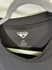 Condor Black Polyester Short Sleeve Outdoor T-Shirt Men’s XXL Outdoor logo