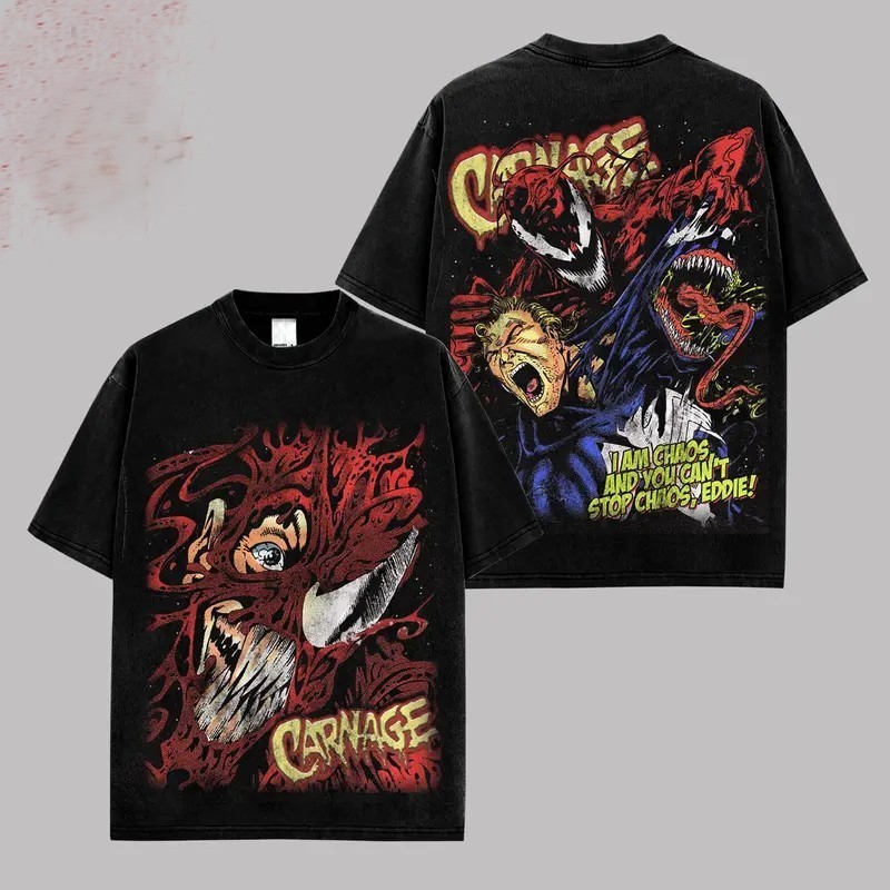 Carnage T Shirt Vintage Retro Comic Graphic Tee Red Symbiote Gift