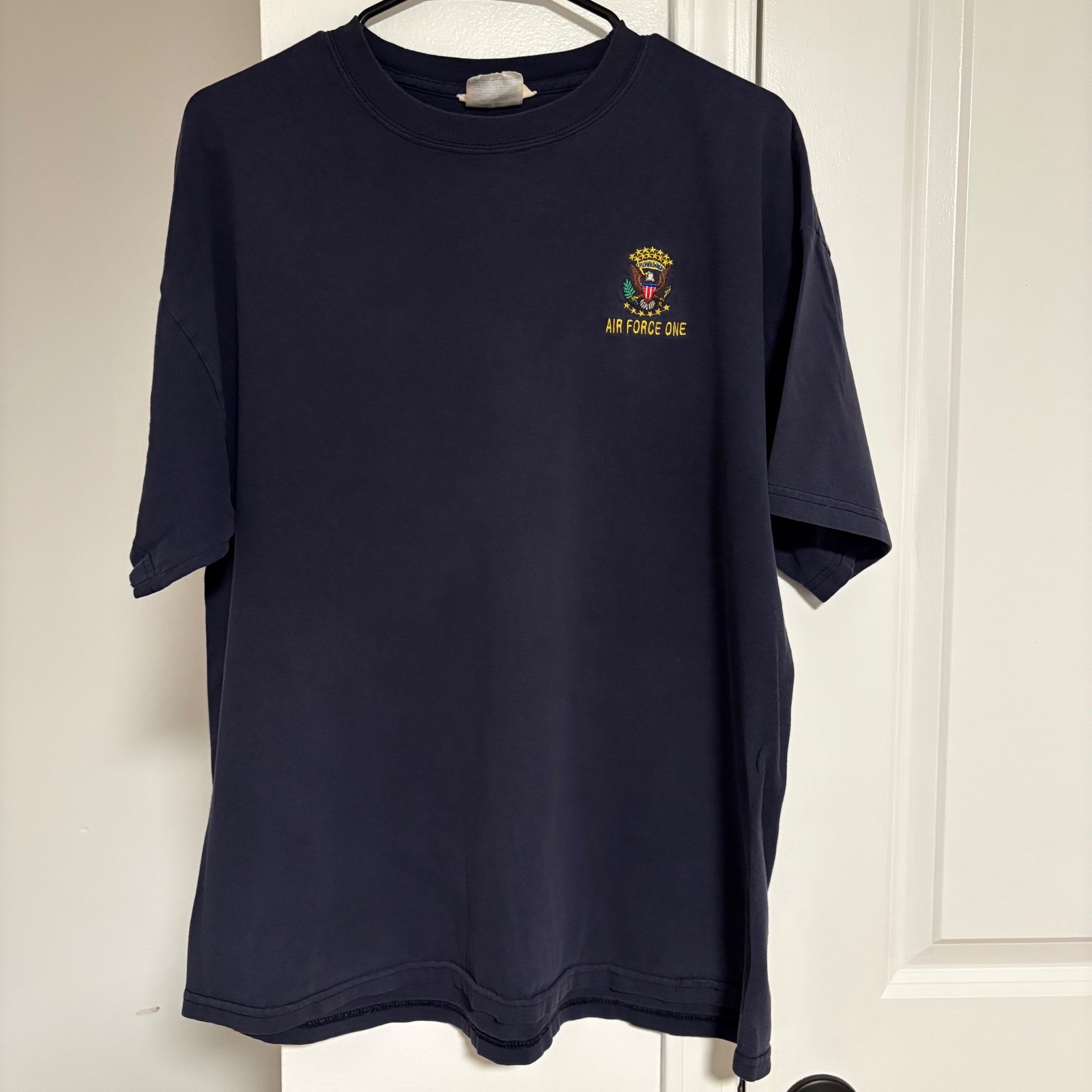 Air Force One Embroidered T Shirt Navy Blue Adult XL gallery