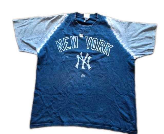 Vintage New York Yankees Shirt Majestic Tie Dye Tshirt Sz XL
