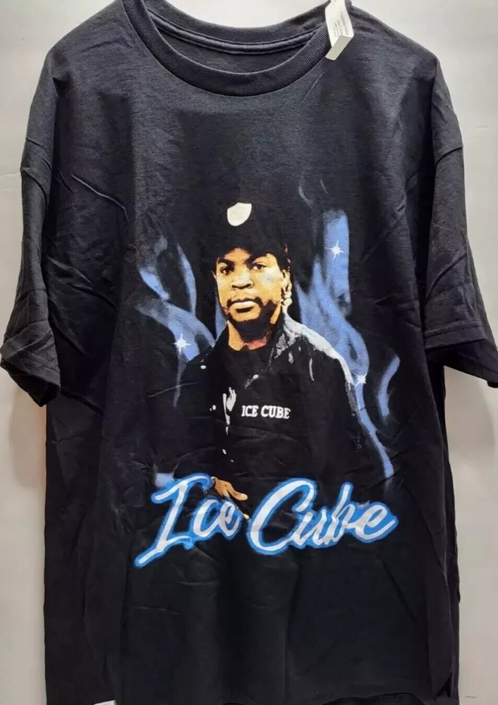 3XL Ice Cube Blue Flames Graphic Print Tee Mens Adult Music Icon New
