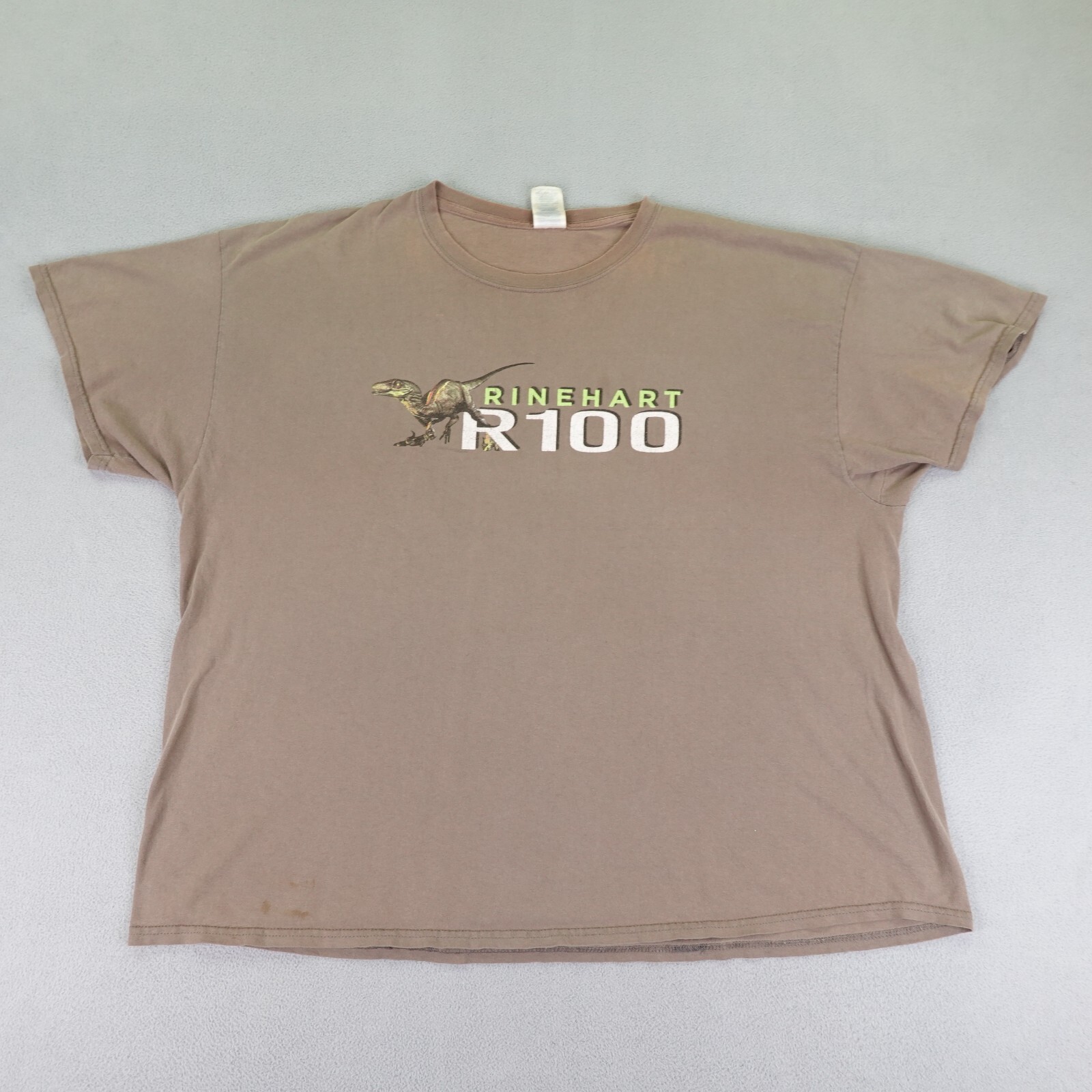 Vintage Rinehart R100 Shirt Mens 3XL Brown Archery Hunting Velociraptor Dinosuar