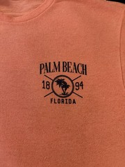 Pro Player Palm Beach Florida Double-Sided Graphic Tee Orange Crew Neck S