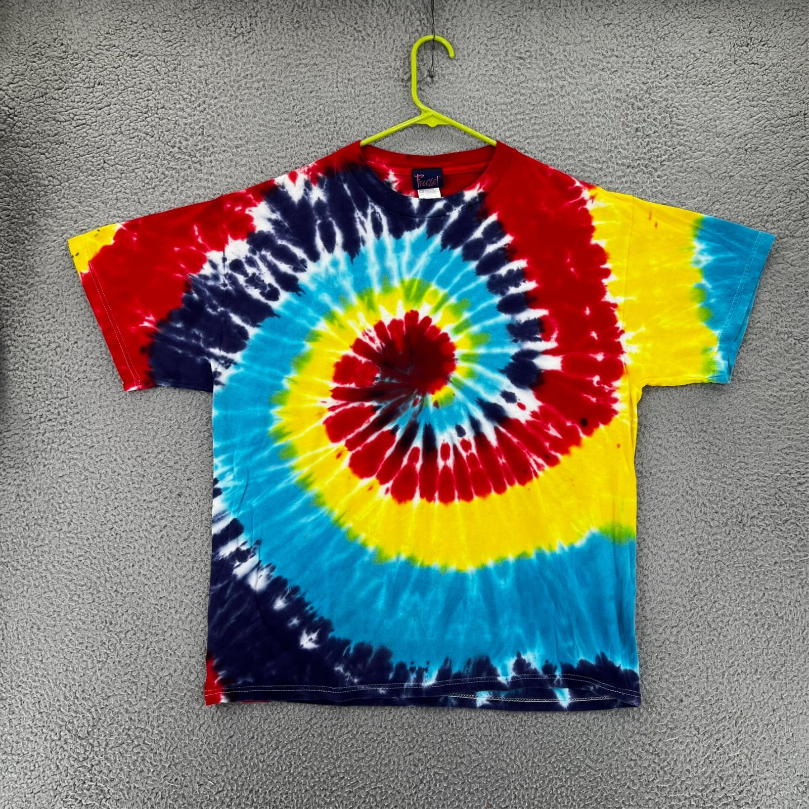 FREEZE Brand Tie Dye T-Shirt Adult Large Multi-Color Spiral Swirl Boho Grunge gallery