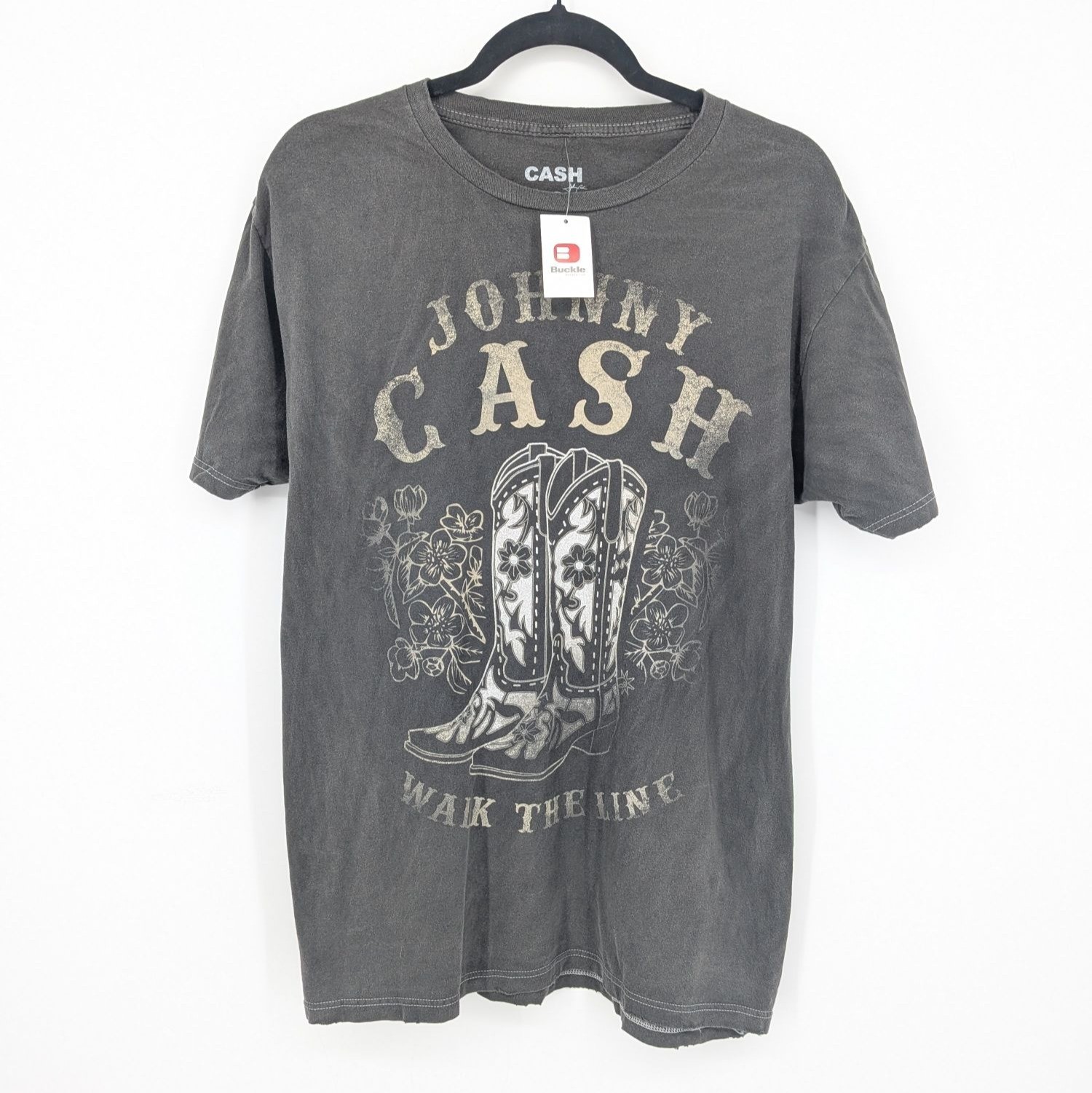 Johnny Cash Graphic T Shirt Walk The Line Western Country Grunge Festival Medium