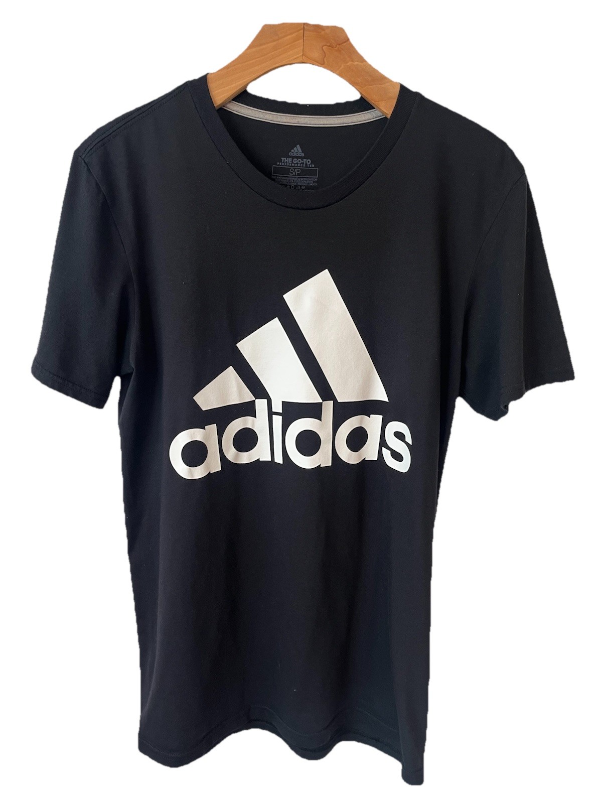 Adidas T Shirt Men's Size S The Go-To Performance Black White Crew Neck Athletic gallery