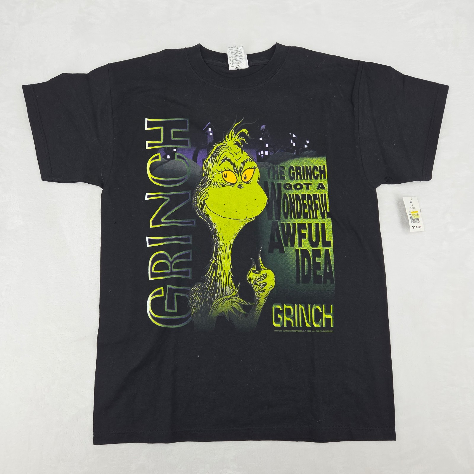 VTG 1999 Suess Wear “Grinch Got A Wonderful Awful Idea” Shirt Sz Lg NWT New Look